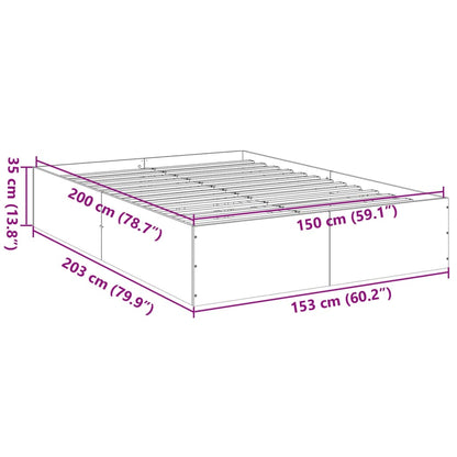 Bedframe bewerkt hout zwart 150x200 cm