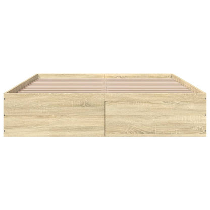 Bedframe bewerkt hout sonoma eikenkleurig 150x200 cm