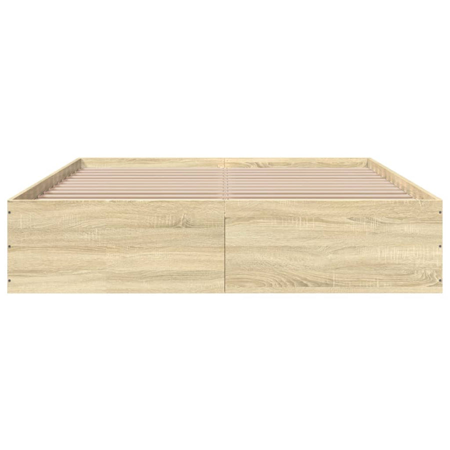 Bedframe bewerkt hout sonoma eikenkleurig 150x200 cm
