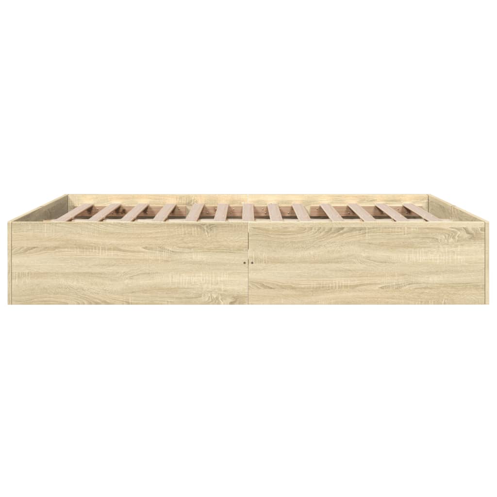 Bedframe bewerkt hout sonoma eikenkleurig 150x200 cm