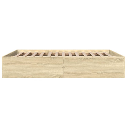 Bedframe bewerkt hout sonoma eikenkleurig 150x200 cm