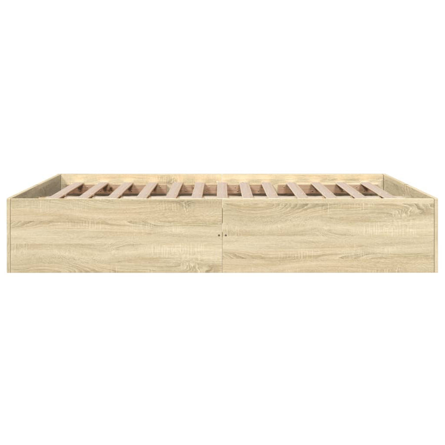 Bedframe bewerkt hout sonoma eikenkleurig 150x200 cm