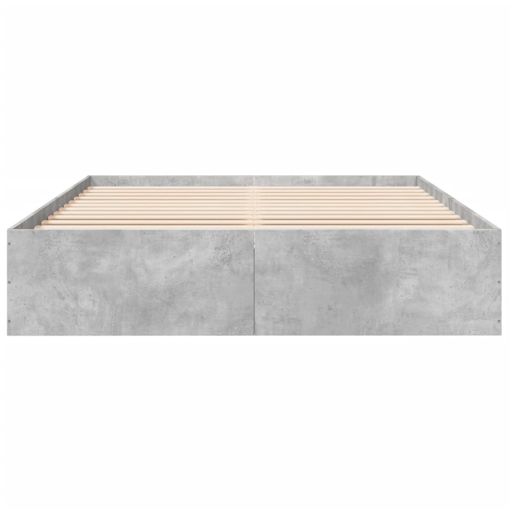 Bedframe bewerkt hout betongrijs 150x200 cm