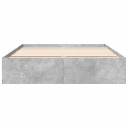 Bedframe bewerkt hout betongrijs 150x200 cm