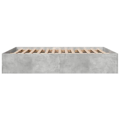 Bedframe bewerkt hout betongrijs 150x200 cm