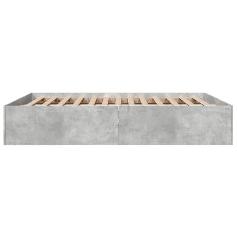 Bedframe bewerkt hout betongrijs 150x200 cm
