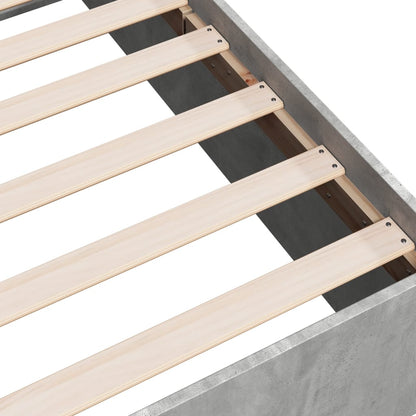 Bedframe bewerkt hout betongrijs 150x200 cm