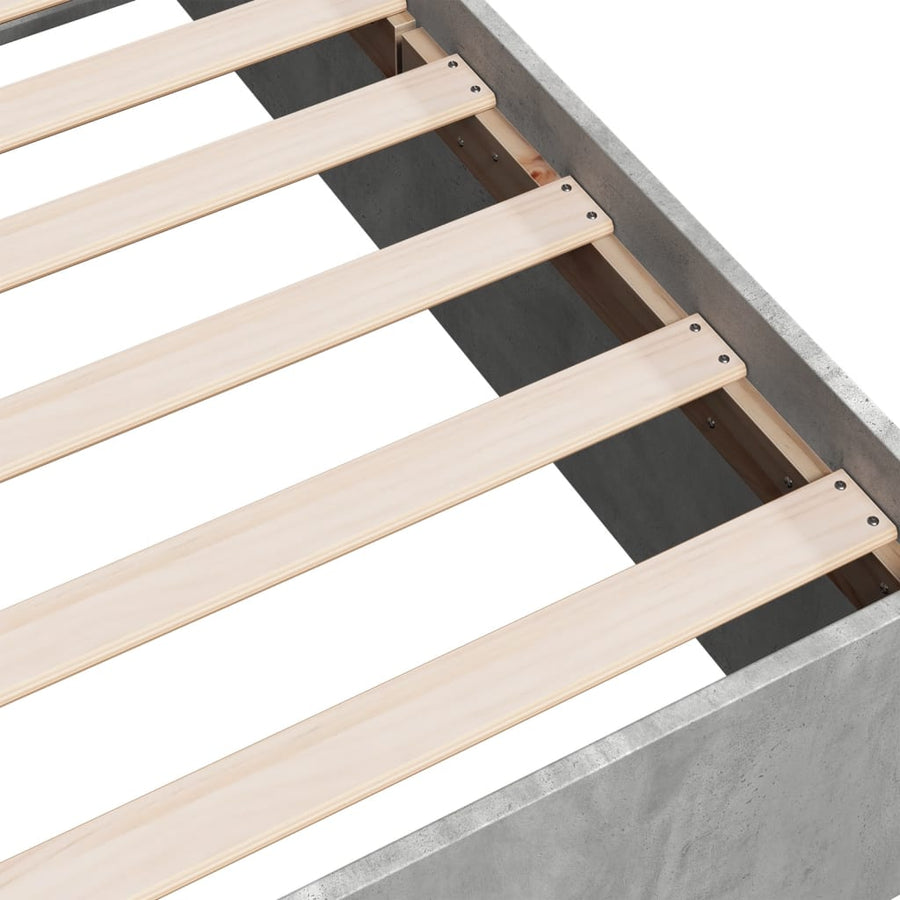Bedframe bewerkt hout betongrijs 150x200 cm