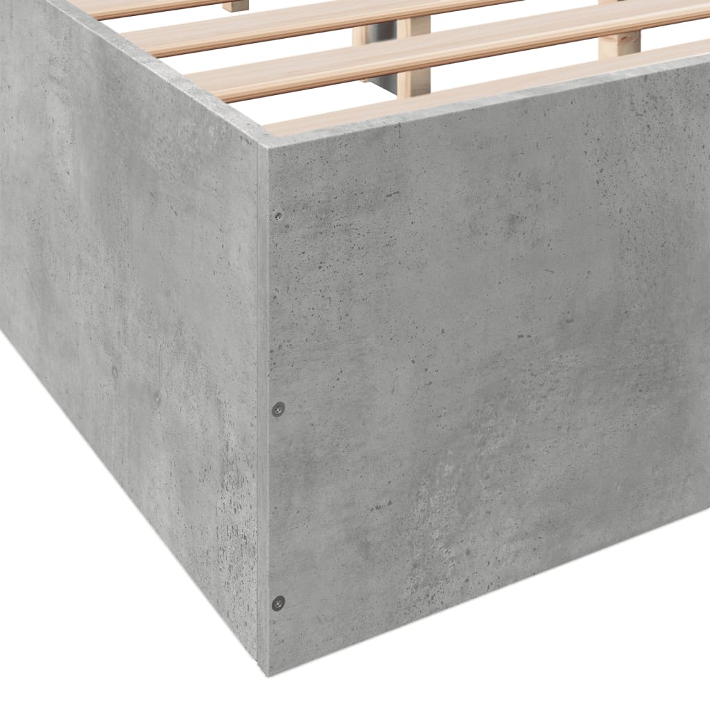 Bedframe bewerkt hout betongrijs 150x200 cm