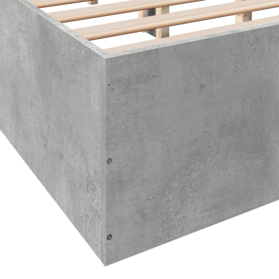 Bedframe bewerkt hout betongrijs 150x200 cm