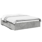 Bed frame carved wood concrete grey 150x200 cm