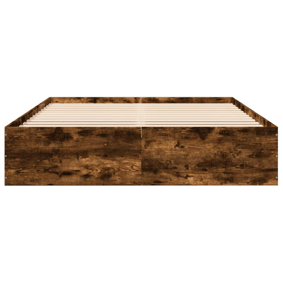 Bedframe bewerkt hout gerookt eikenkleurig 150x200 cm