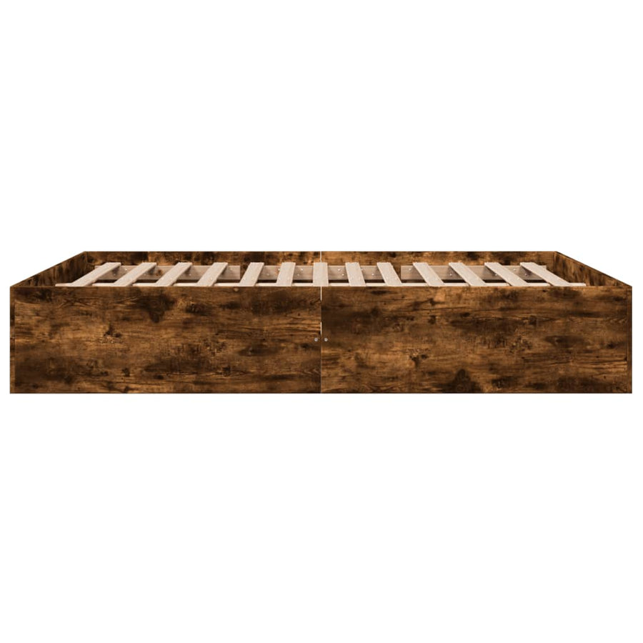 Bedframe bewerkt hout gerookt eikenkleurig 150x200 cm
