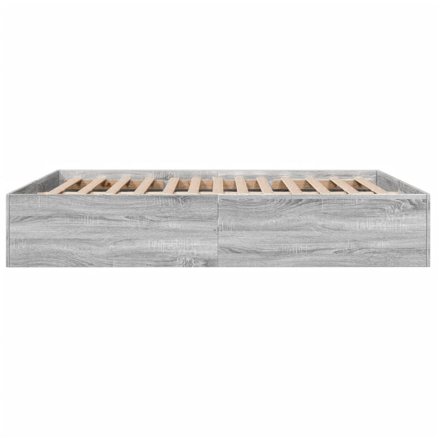 Bedframe bewerkt hout grijs sonoma eikenkleurig 150x200 cm