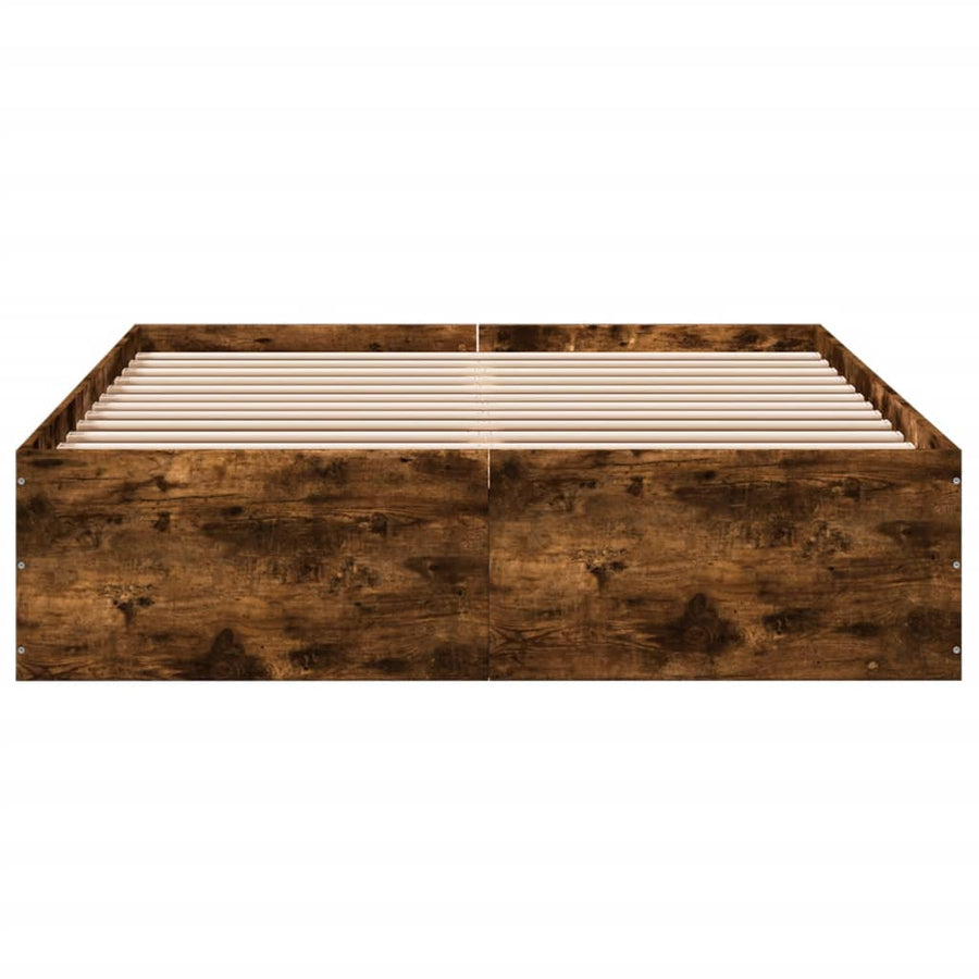 Bedframe bewerkt hout gerookt eikenkleurig 120x200 cm