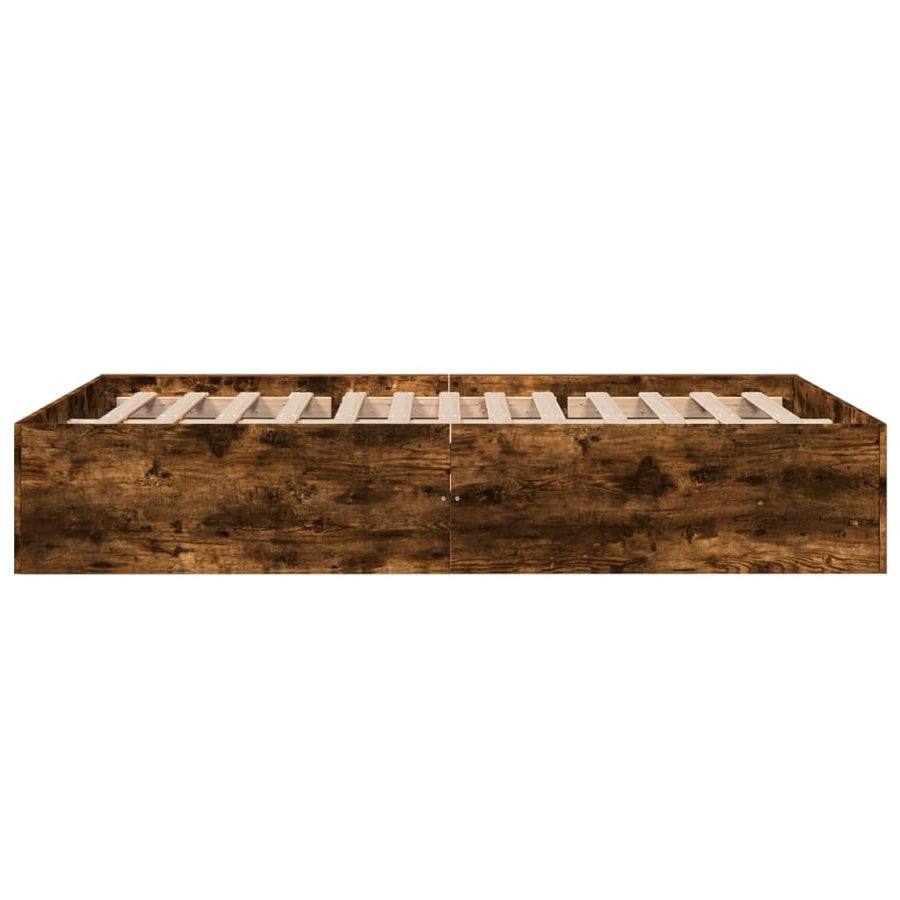 Bedframe bewerkt hout gerookt eikenkleurig 120x200 cm