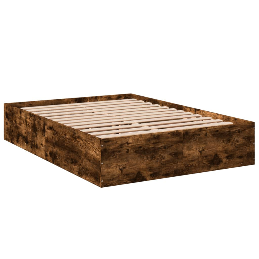 Bedframe bewerkt hout gerookt eikenkleurig 120x200 cm
