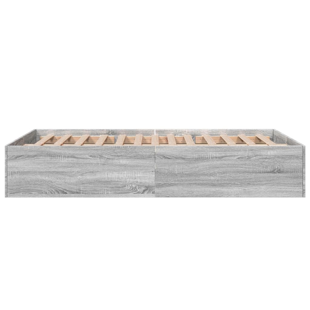 Bedframe bewerkt hout grijs sonoma eikenkleurig 135x190 cm