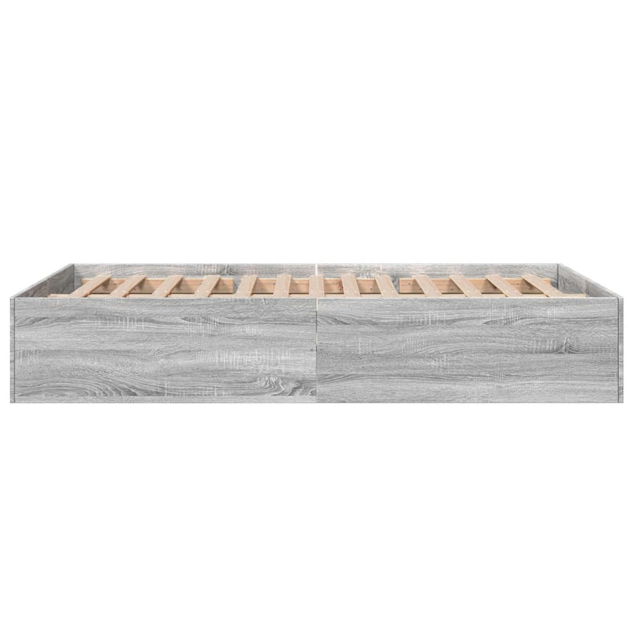 Bedframe bewerkt hout grijs sonoma eikenkleurig 135x190 cm