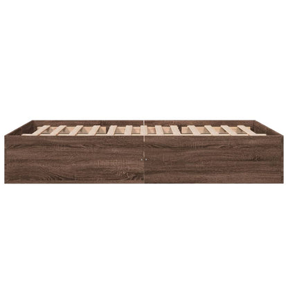 Bedframe bewerkt hout bruin eikenkleur 135x190 cm