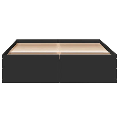 Bedframe bewerkt hout zwart 120x190 cm