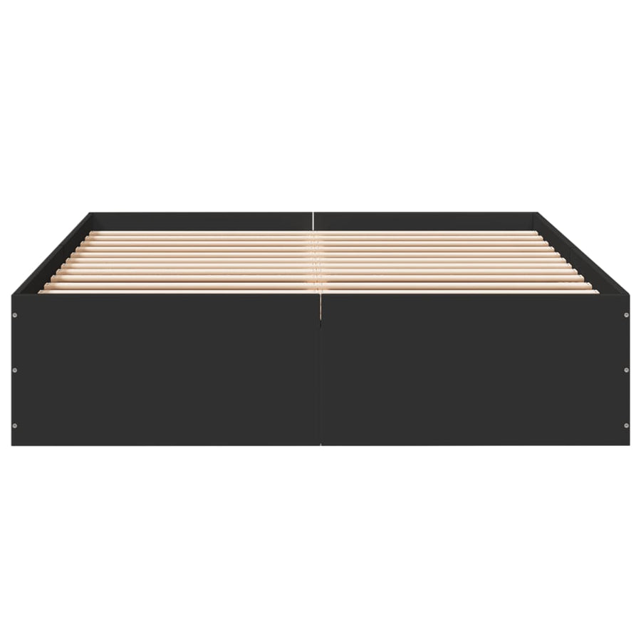 Bedframe bewerkt hout zwart 120x190 cm