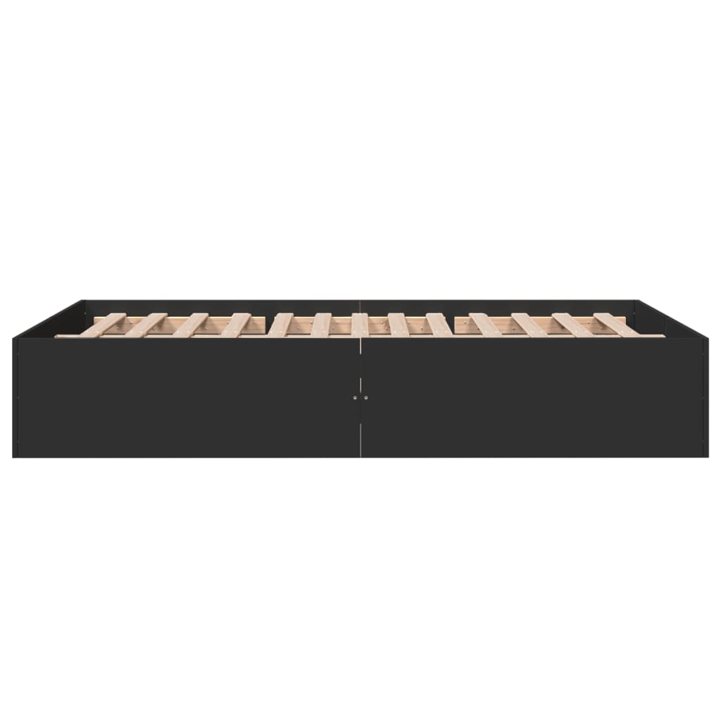 Bedframe bewerkt hout zwart 120x190 cm