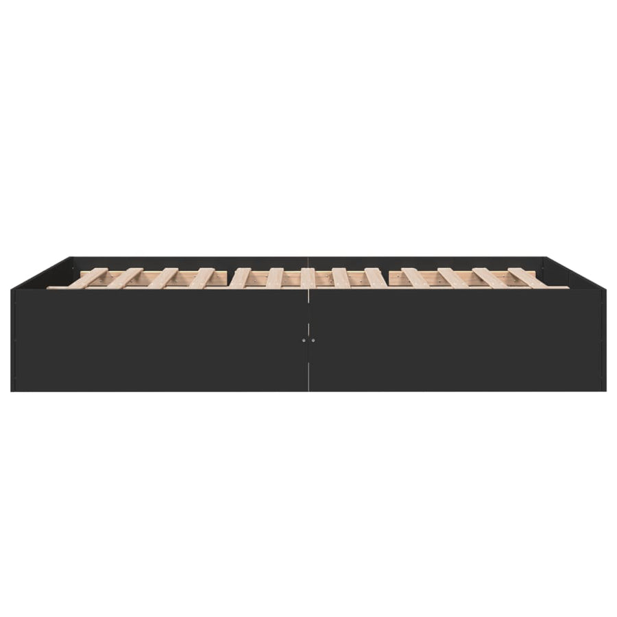 Bedframe bewerkt hout zwart 120x190 cm