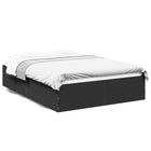 Carved black wooden bed frame 120x190 cm