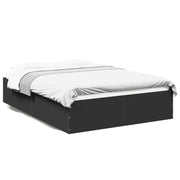Bedframe bewerkt hout zwart 120x190 cm