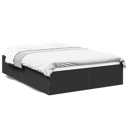 Bedframe bewerkt hout zwart 120x190 cm