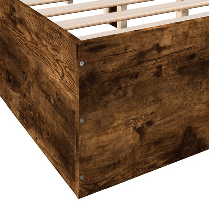 Bedframe bewerkt hout gerookt eikenkleurig 120x190 cm