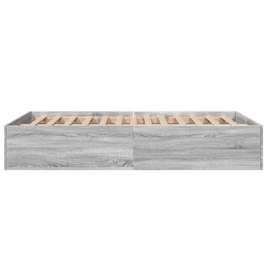 Bedframe bewerkt hout grijs sonoma eikenkleurig 120x190 cm