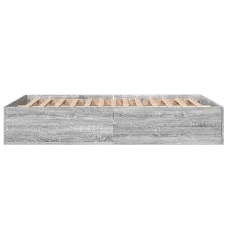 Bedframe bewerkt hout grijs sonoma eikenkleurig 120x190 cm