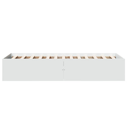 Bedframe bewerkt hout wit 100x200 cm
