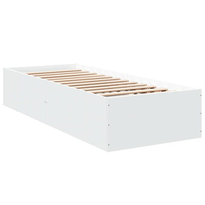 Bedframe bewerkt hout wit 100x200 cm
