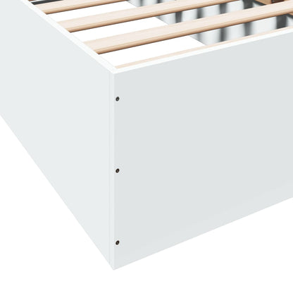 Bedframe bewerkt hout wit 100x200 cm