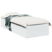 Bedframe bewerkt hout 100x200 cm wit