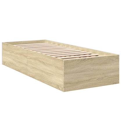 Bedframe bewerkt hout sonoma eikenkleurig 100x200 cm