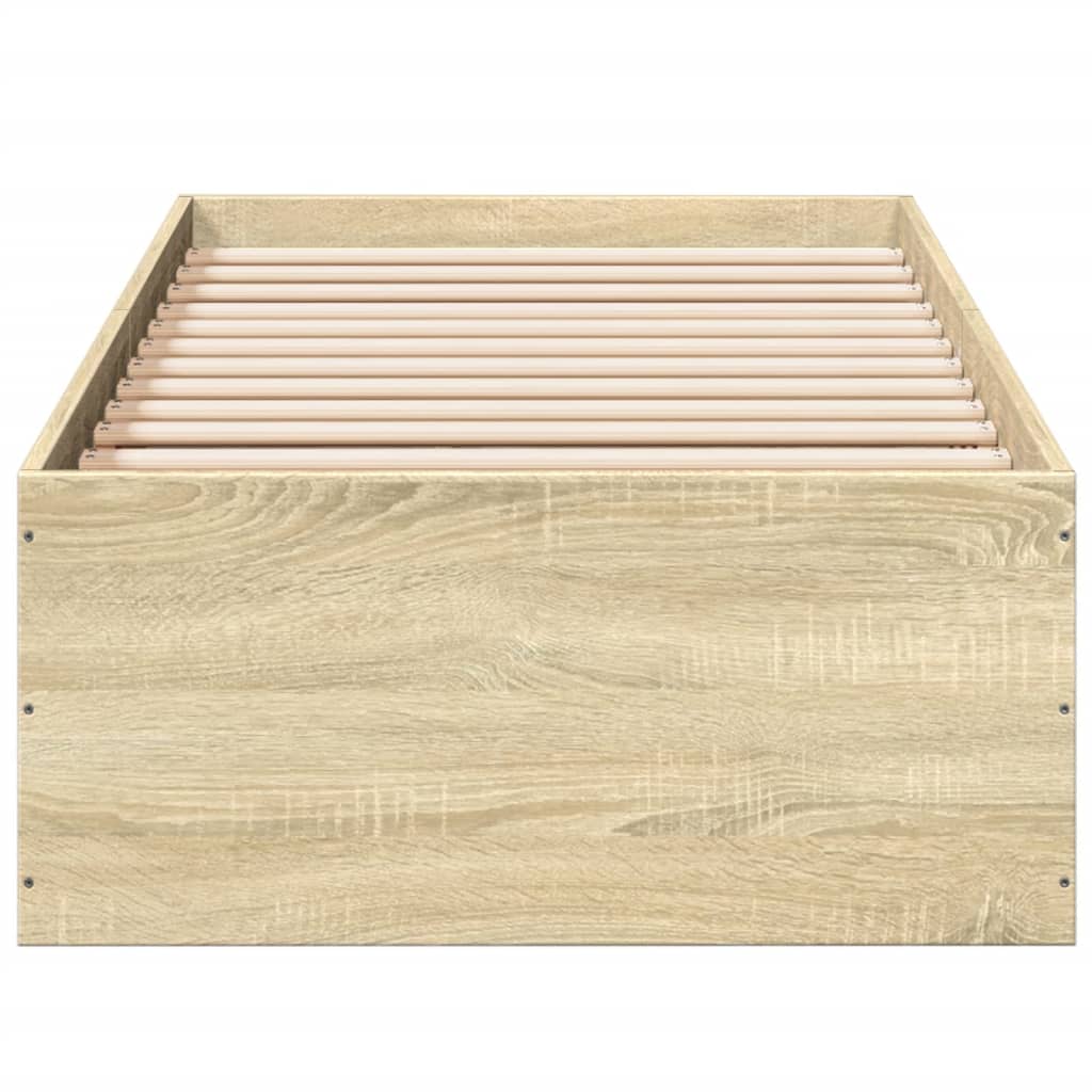 Bedframe bewerkt hout sonoma eikenkleurig 100x200 cm