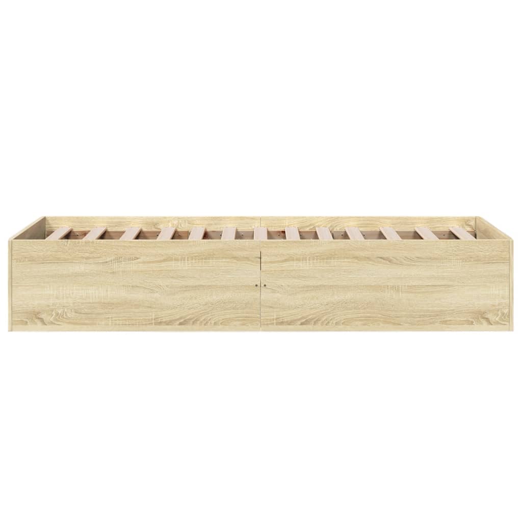 Bedframe bewerkt hout sonoma eikenkleurig 100x200 cm