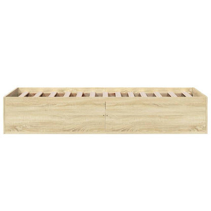 Bedframe bewerkt hout sonoma eikenkleurig 100x200 cm