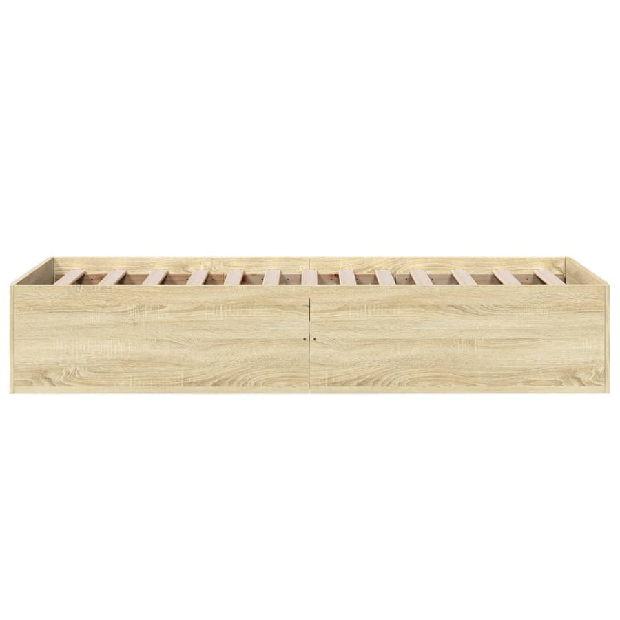 Bedframe bewerkt hout sonoma eikenkleurig 100x200 cm
