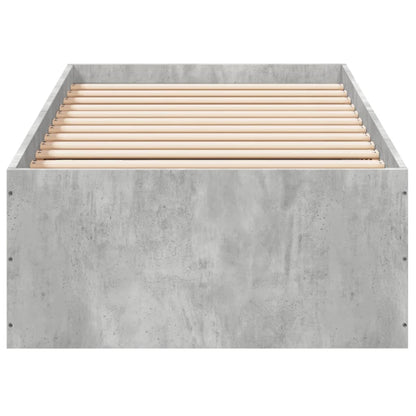 Bedframe bewerkt hout betongrijs 100x200 cm