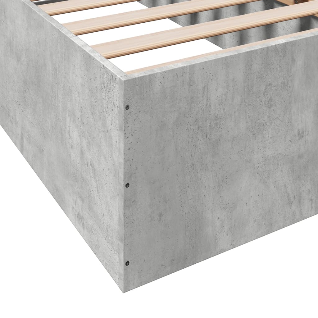 Bedframe bewerkt hout betongrijs 100x200 cm