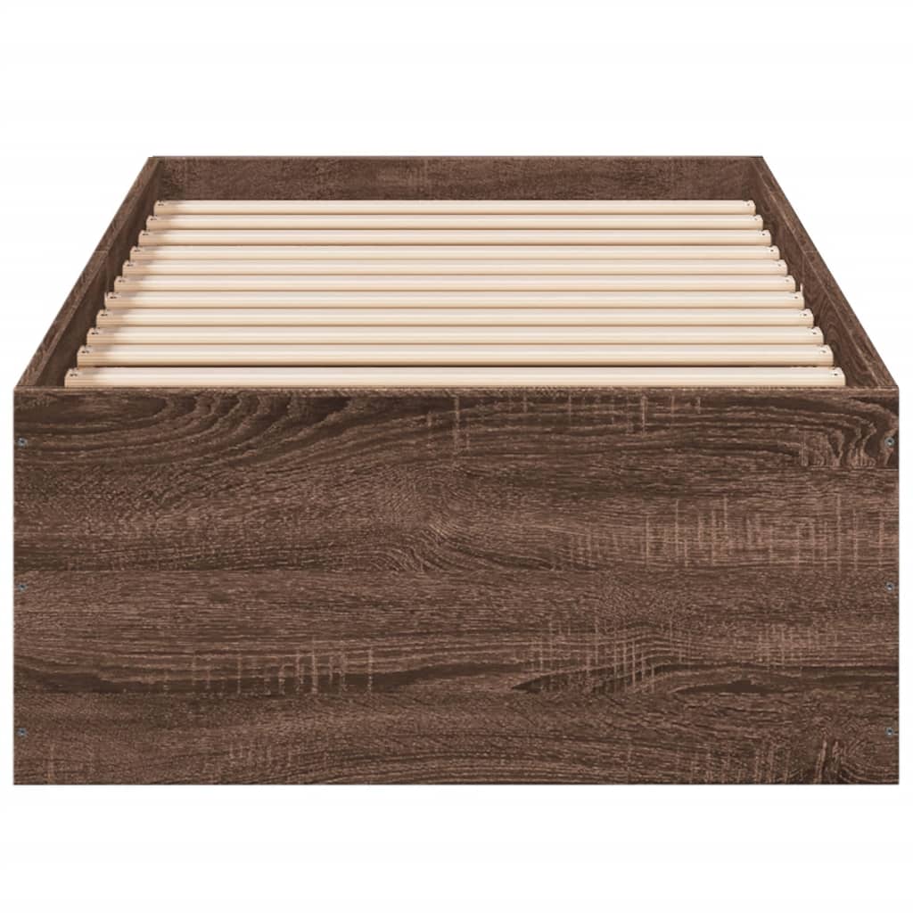 Bedframe bewerkt hout bruin eikenkleur 100x200 cm