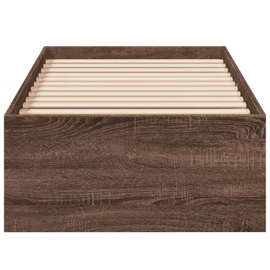 Bedframe bewerkt hout bruin eikenkleur 100x200 cm