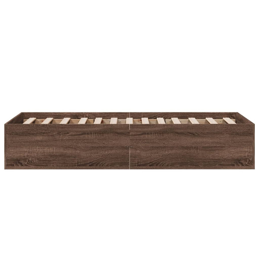 Bedframe bewerkt hout bruin eikenkleur 100x200 cm