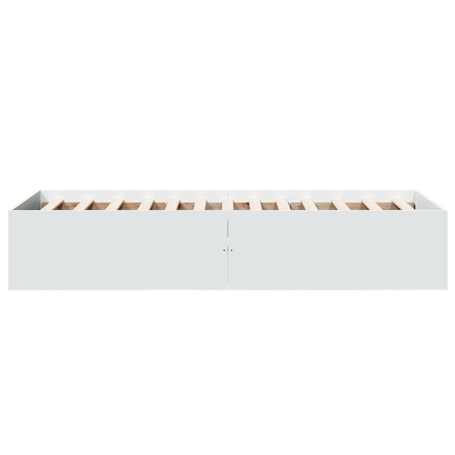 Bedframe bewerkt hout wit 90x200 cm