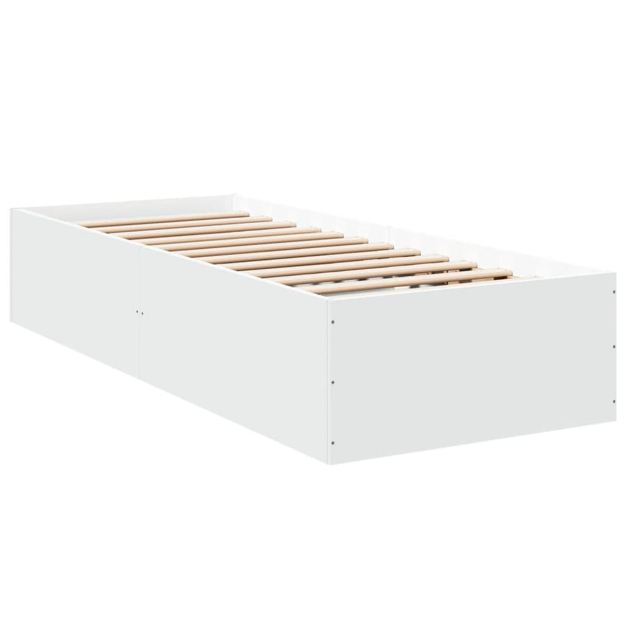 Bedframe bewerkt hout wit 90x200 cm